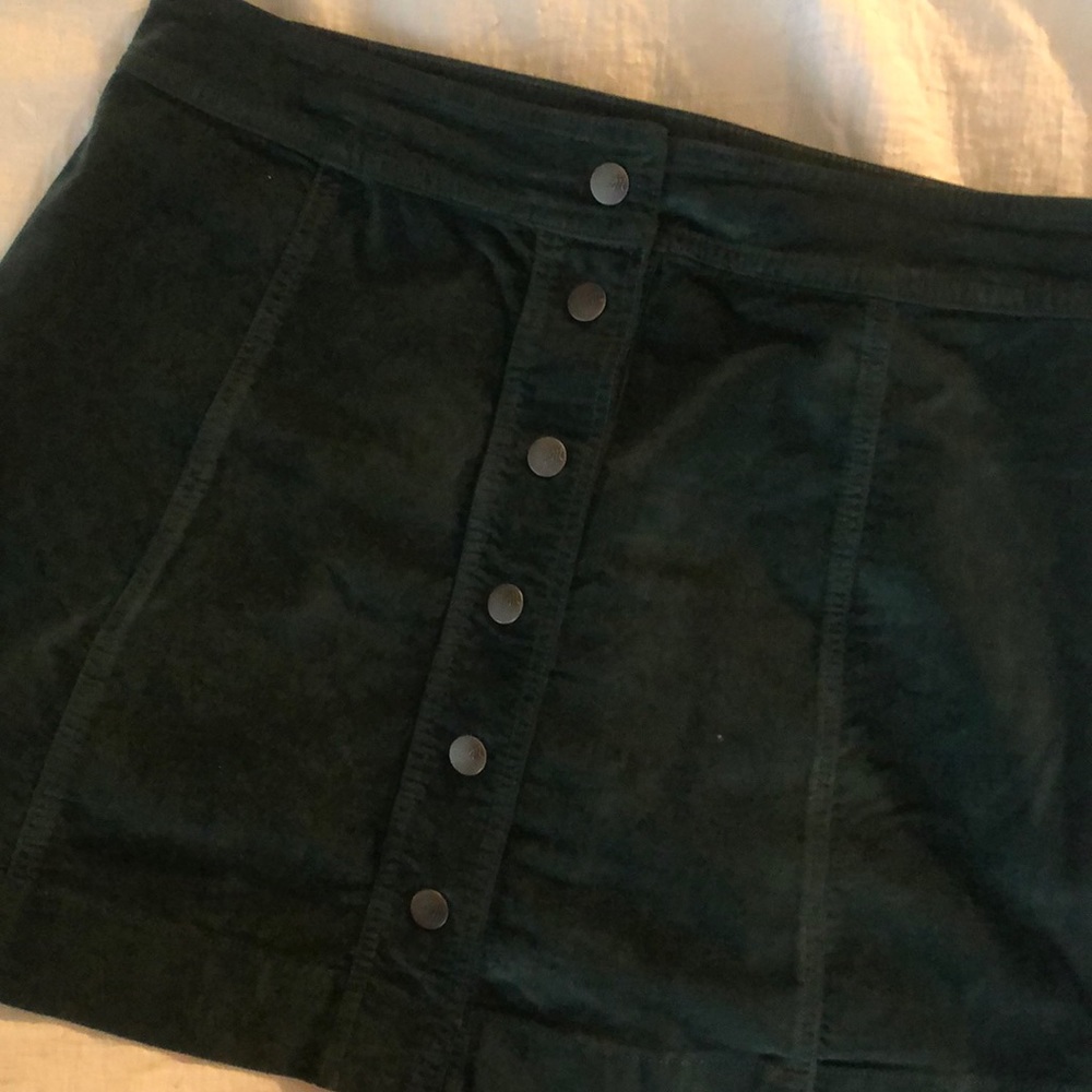 Madewell hunter green skirt
